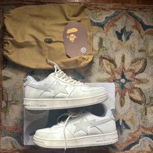 A Bathing Ape Bape sta Low Sneaker - JJJJound White Grey